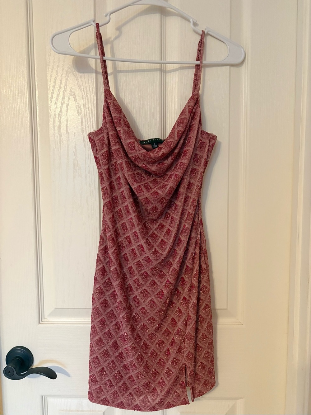 Sparkly Mini Dress in Rose Pink